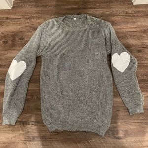 Women’s Grey with White Hearts Sweater size: M